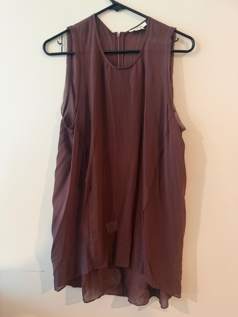 Helmut lang Sleeveless Chiffon Layered Tank Top - Mauve, only worn once